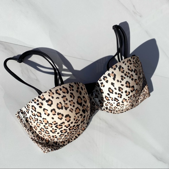 VICTORIAS SECRET Leapord-Print Push-Up Bra 32C - Picture 1 of 7